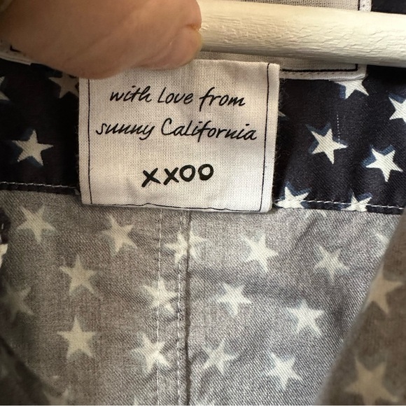 Frank & Eileen Barry  Brushed Cotton Button Up In Navy Stars Size L - Picture 9 of 10